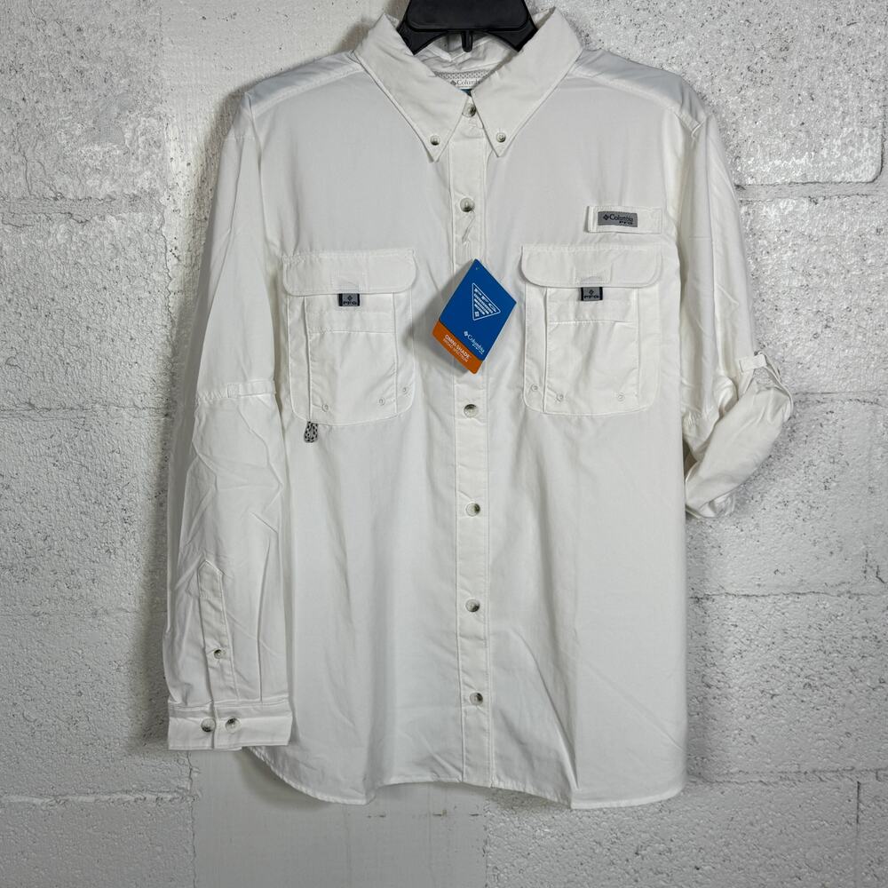 Columbia Plus Size Pfg Bahama Shirt - White  1X $55